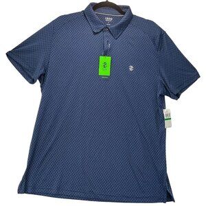 Izod Golf Men's Moisture-Wicking Polo Shirt UPF 50+ Size L Navy Blue 100% Polye